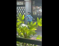 Collab IITW - Man in blue shiny jacket tiktok dance at the park with music