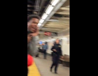 Guy mocks man arrested at subway station
