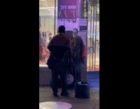 Man scary clown mask workout mirror