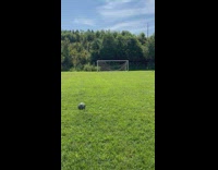 Ball hits pole goes into soccer goal 