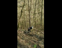 Man rides a bike and performs perfect turns