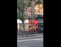 Guy begs money use fishing pole method