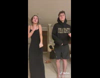 Lady Dances with Her Man at Home