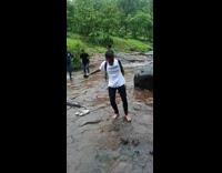 Collab WeirdM - Man white shirt gets up from a fall and then fell again