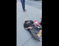 Collab WINY - Man sleep on street with music speakers on