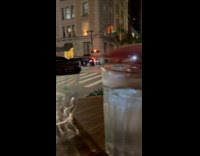 Collab winy - Man ride hoverboard cross street with dog