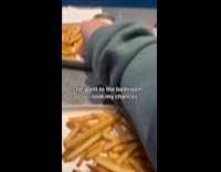 Submitter steals french fries from boyfriend plate