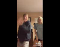 Guy girl dance off blue shirt diploma 