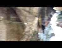 Secret cave waterfalls water hike brown rocks