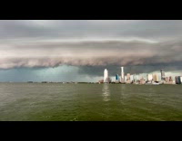 Collab WINY - Thunderstorm clouds approach Manhattan boat moves towards filmer