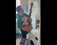 Man makes music out of washing machine