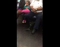 Little Girl Eats her Boogers on Subway 