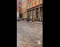 Man shirtless did a headstand on the streets