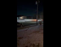 Truck play Italian Christmas music street night