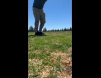 Man records swing golf club came off