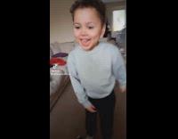 Little boy spells ICUP to mom and dad