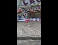 Collab KaleSaladIG - Woman dramatically throws baseball carnival game