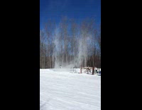 Kids play and enter inside snow devil