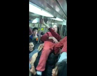 Pt. 1 Party on subway train guy crowdsurfs, Mo Bamba playing