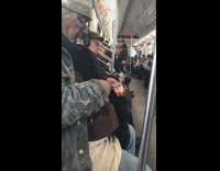Big Man on Subway Plays Tiny Xylophone