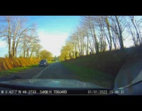 Car dashcam almost hit young deer road