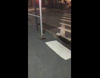 Guy wears helmet with red glow sticks 