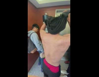 Guy does running around the mall and yell dare 