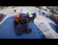 Pick up truck hood light on fire