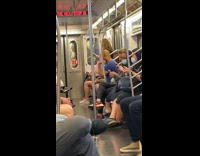 Collab Subway Creatures - Man plays Yo-yo in the subway train