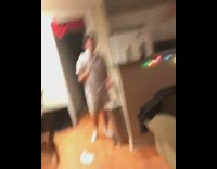 guy throws bread to friend and falls 