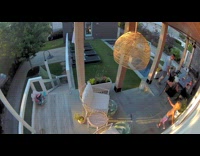 Man carries plates fell down from steps