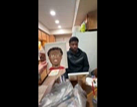 Couple paint each other and shows it