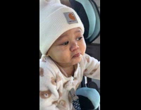 Baby sit in car seat cry face
