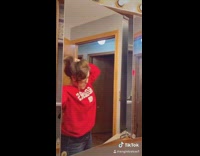 Girl running late for school