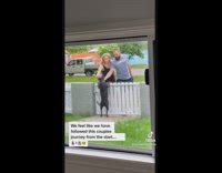 Compilation of videos of a couples pregnancy that stop by to pet dog