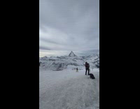 Woman jacket dance snow mountain ski resort
