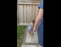 Baby boy throws red ball family claps