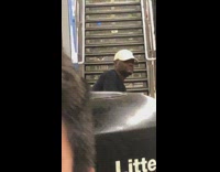 Man makes Donald duck noise in subway station
