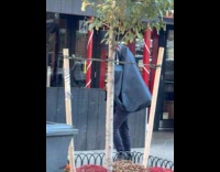 Headless costume walk street suit floating hat