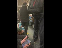 Mexican band plays music in subway train