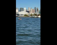 Man swimming in the Hudson River