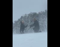 Collab IITW - Two people continues photoshoot with snowstorm outside Part 2