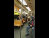 Collab Subway Creatures - Guy wears gas mask and plastic bag 