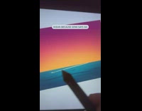 Timelapse of art illustration of ocean and mountains