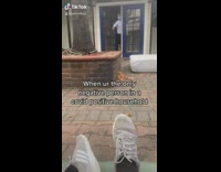 Only covid negative person in house masks 