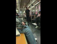 Collab Subway Creatures - Guy does contemporary dance and swings on handrails on the subway
