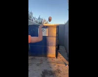Guy misses basketball shot of can into dumpster 
