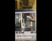 Girl plays saxophone turns around crying
