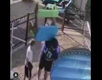 Collab ClipsIG - Kid punches dad in the nuts and he falls into pool 