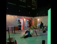 Guy white top worm dance woman clap